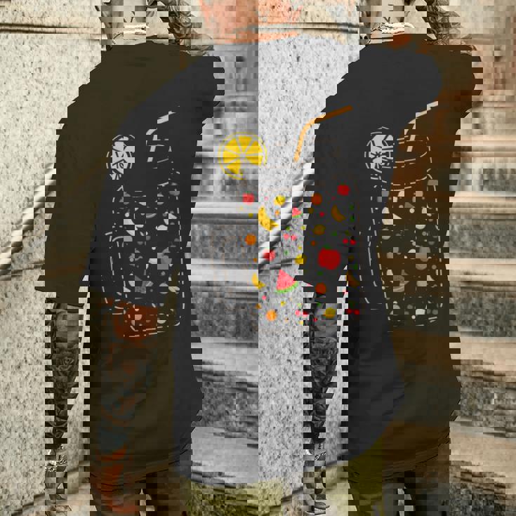 フルーツスムージー、健康的な食事、フルーツジュース、夏 メンズTシャツ バックプリント 彼への贈り物