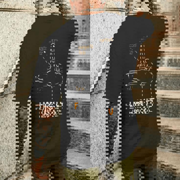 フレミングス 左手用ルール メンズTシャツ バックプリント 彼への贈り物