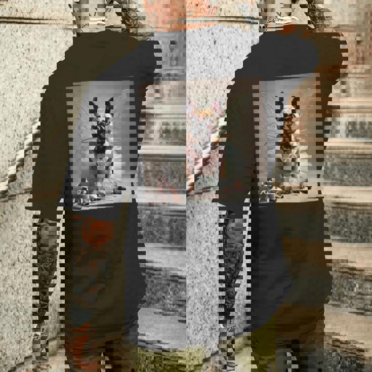 フレンチブルドッグシャツ バレリーナ バレエ愛好家 ダンサー フレンチー メンズTシャツ バックプリント 彼への贈り物