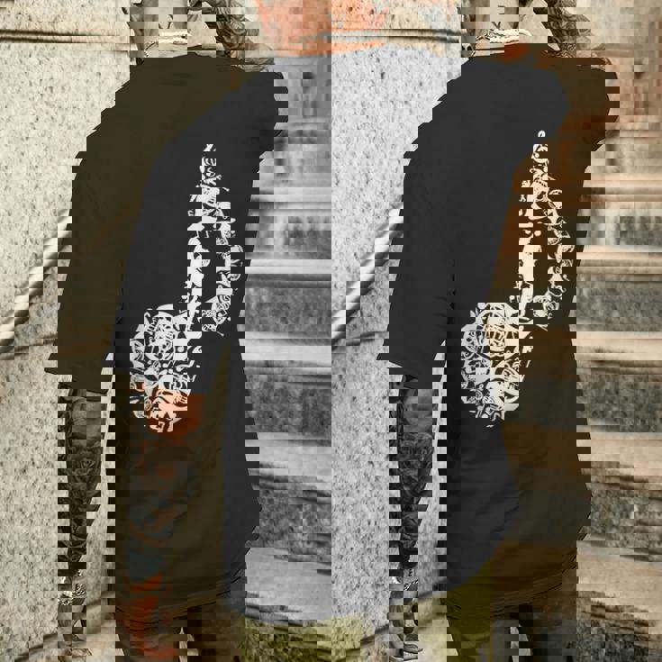 フレンチホルンのドローイング メンズTシャツ バックプリント 彼への贈り物