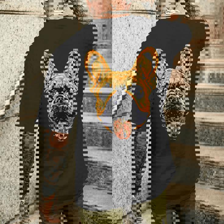 フレンチ・ブルドッグ・モチーフ グレート・デーン 犬 ブルドッグ グレート・デーン メンズTシャツ バックプリント 彼への贈り物