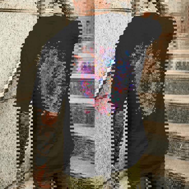 フローラル解剖学的人間の心臓グラフィック心臓専門医ギフト メンズTシャツ バックプリント 彼への贈り物