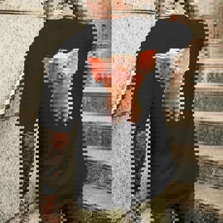 ブタ 国産ブタ ラブ・リトル・ピギー メンズTシャツ バックプリント 彼への贈り物