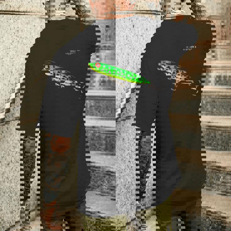 ブユバス釣りギフトトップウォータールアースプーク メンズTシャツ バックプリント 彼への贈り物