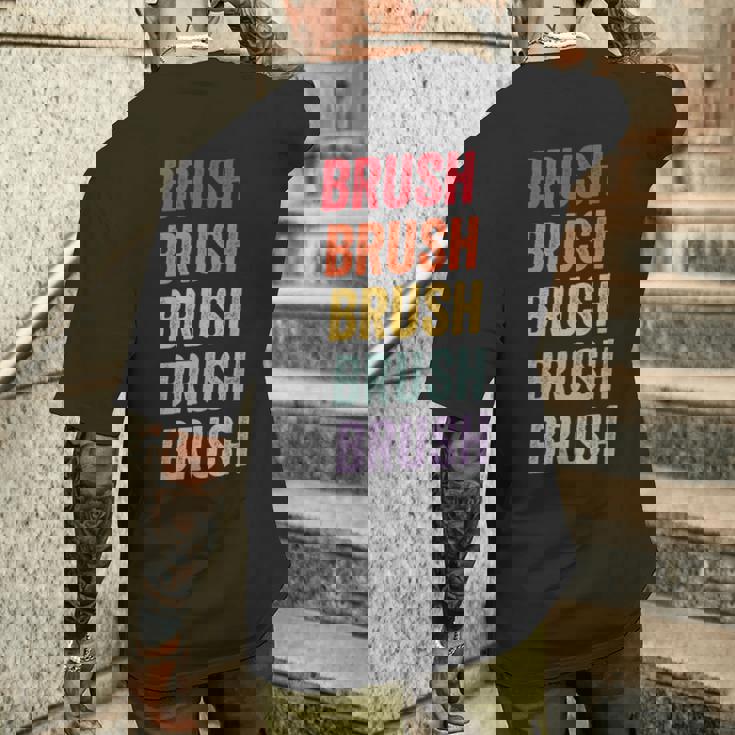 ブラシ メンズTシャツ バックプリント 彼への贈り物