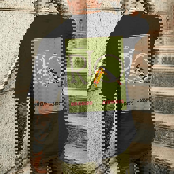 ブラジルオオハシ航空ヴィンテージ旅行ポスターリオデジャネイロ メンズTシャツ バックプリント 彼への贈り物