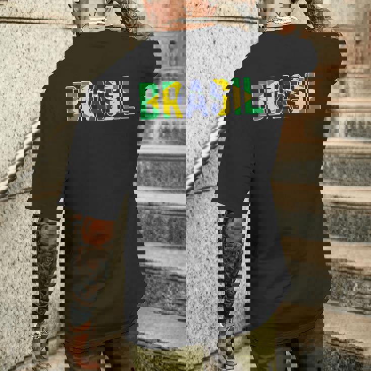 ブラジル国旗 ブラジリアンサッカーファン メンズ レディース ボーイズ ガールズ キッズ メンズTシャツ バックプリント 彼への贈り物