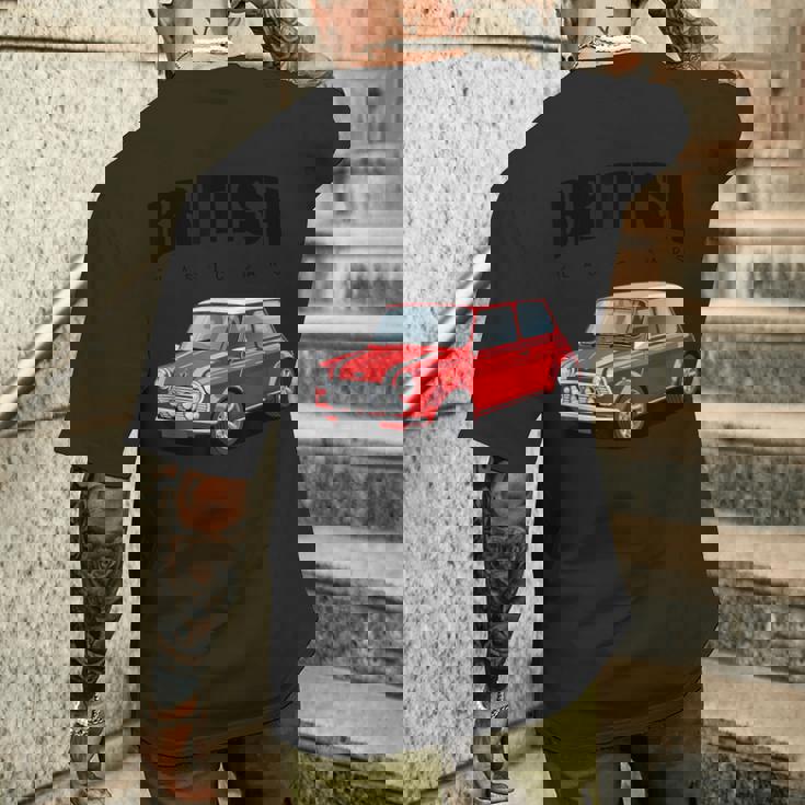 ブリティッシュクラシックカー レッド ミニスポーツカー メンズTシャツ バックプリント 彼への贈り物