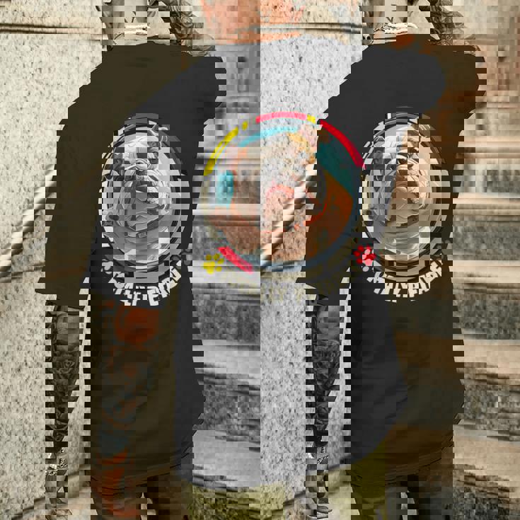 ブルドッグの飼い主 漫画で見る愛玩用ブルドッグ メンズTシャツ バックプリント 彼への贈り物