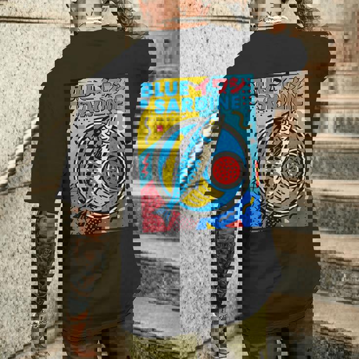 ブルーイワシ 和風メンフィススタイル メンズTシャツ バックプリント 彼への贈り物