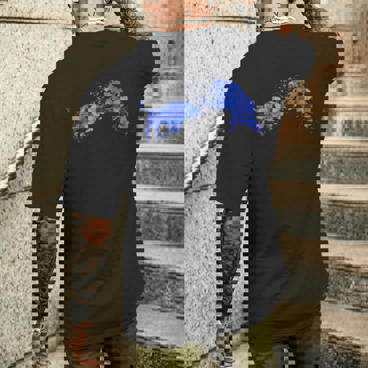 ブル対ベア株式市場投資家トレーダー メンズTシャツ バックプリント 彼への贈り物