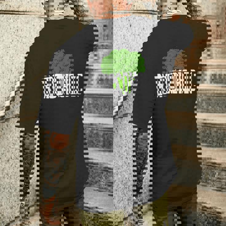 ブロッコホリック ブロッコリー中毒 恋人 野菜 おもしろ ビーガン Broccoholic メンズTシャツ バックプリント 彼への贈り物