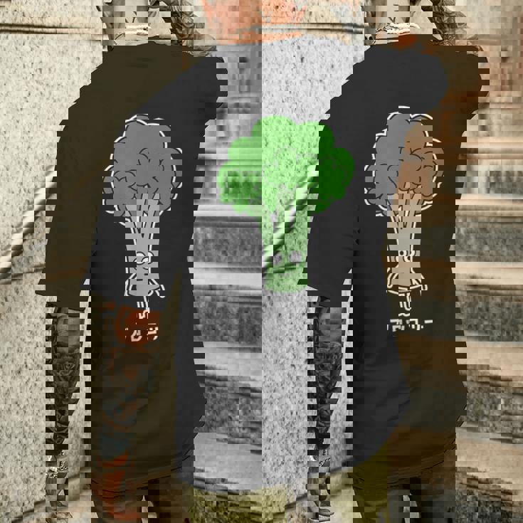 ブロッコリー 顔 イラスト かわいい おもしろ 簡単 シンプル ゆるい 野菜 メンズTシャツ バックプリント 彼への贈り物