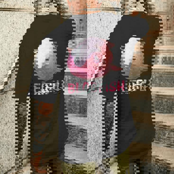 ブロブフィッシュ Blobfish 深海のおじさん 深海のアイドル ぷよぷよ おもしろい かわいい 魚 動物 きもかわ メンズTシャツ バックプリント 彼への贈り物