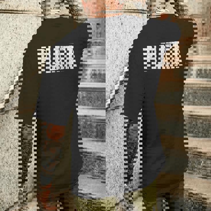 プラタ 姓 レトロ ヒスパニック メキシコ スペイン語 家族 メンズTシャツ バックプリント 彼への贈り物