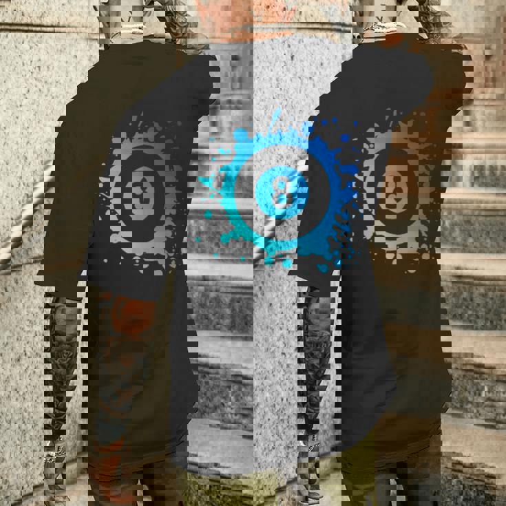 プール ビリヤード プレーヤー エイトボール シンプル プール メンズTシャツ バックプリント 彼への贈り物