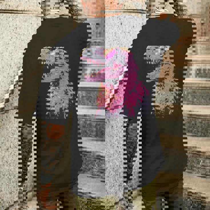 ヘアリー T-Rex パステルゴス ティラノサウルス 恐竜 サングラス メンズTシャツ バックプリント 彼への贈り物