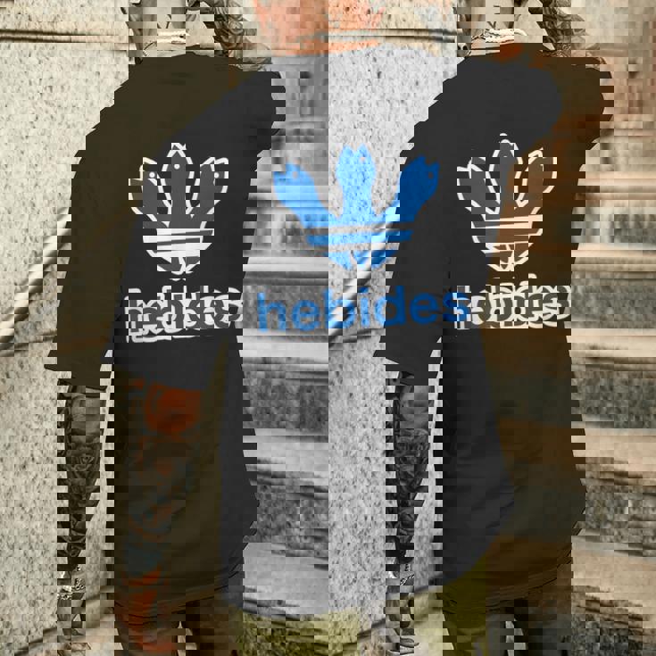 ヘビデス Hebides《ブルー 青》巳年 蛇年 へび【ブランド ロゴ パロディ】2025 干支 十二支 面白い メンズTシャツ バックプリント 彼への贈り物