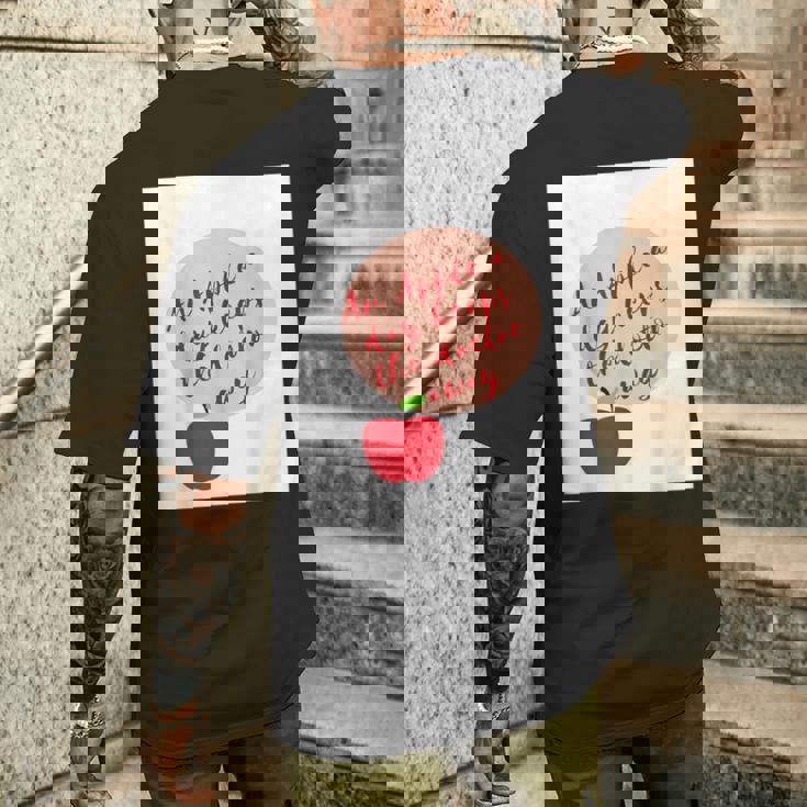 ヘルシーシャツアップル 最新 医者を遠ざける メンズTシャツ バックプリント 彼への贈り物