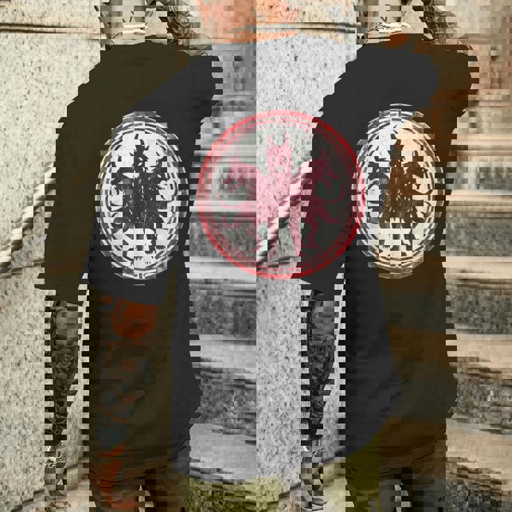 ヘルハウンド ケルベロス コスチューム 三頭 ハデスの猟犬 メンズTシャツ バックプリント 彼への贈り物