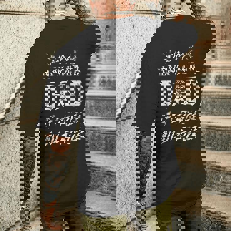 メンズ ヘヴィメタルをロックしたらヘヴィメタルお父さんだ メンズTシャツ バックプリント 彼への贈り物