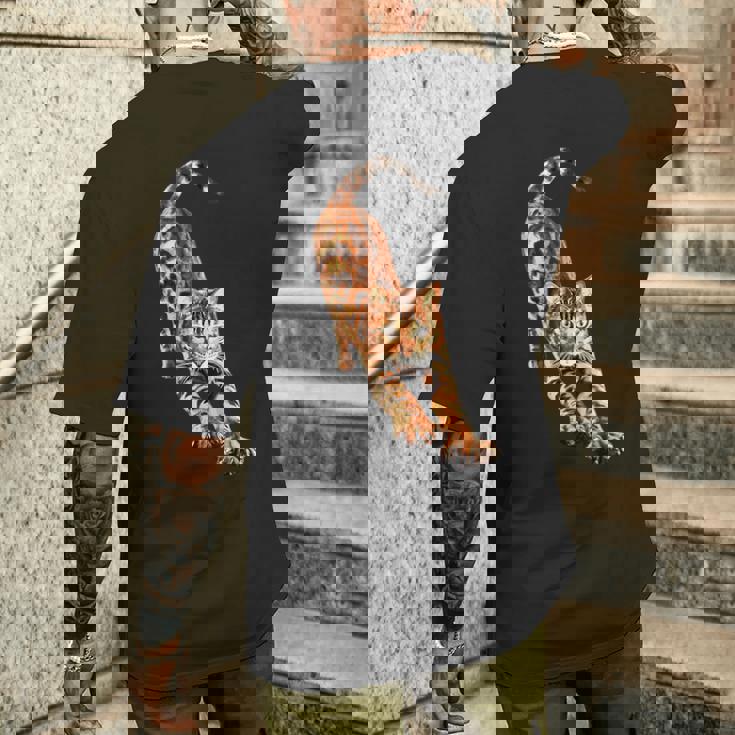 ベンガル猫ストレッチ メンズTシャツ バックプリント 彼への贈り物