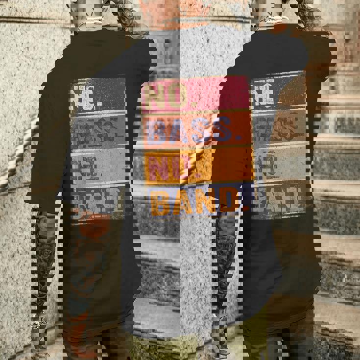 ベーシスト 楽器 エレキベース ノーバス ノーバンド メンズTシャツ バックプリント 彼への贈り物