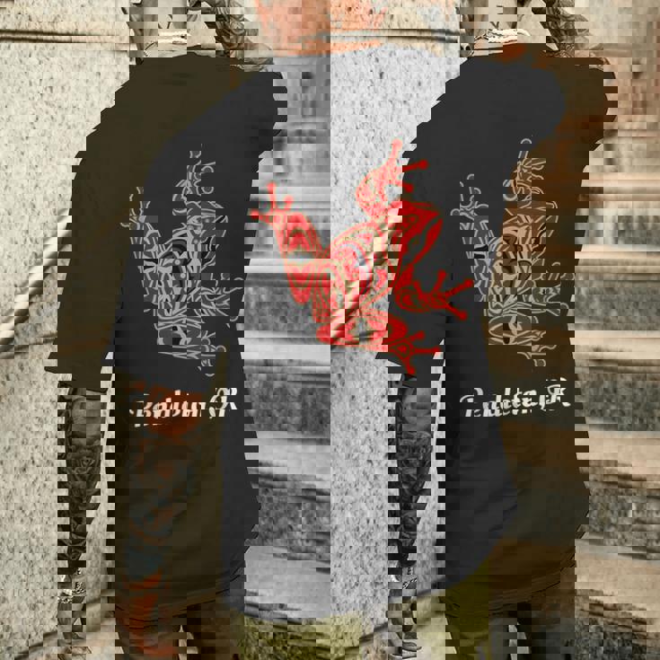 ペンドルトン、またはレッドブラックフロッグ ネイティブアメリカン パシフィックnw メンズTシャツ バックプリント 彼への贈り物