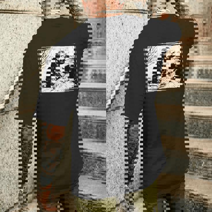 ホセ・グアダルーペ・ポサダ作 ラ・ベハラノの犯罪 1913 メンズTシャツ バックプリント 彼への贈り物