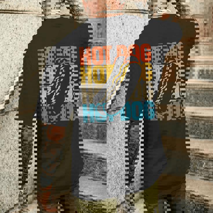 ホットドッグ 大人用 レトロ ヴィンテージ ホットドッグ メンズTシャツ バックプリント 彼への贈り物