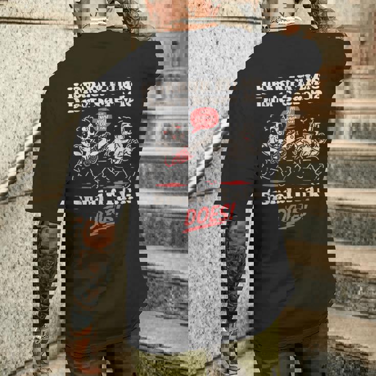 ホラー映画は怖がらない、小さな話をする、おもしろい不安 メンズTシャツ バックプリント 彼への贈り物