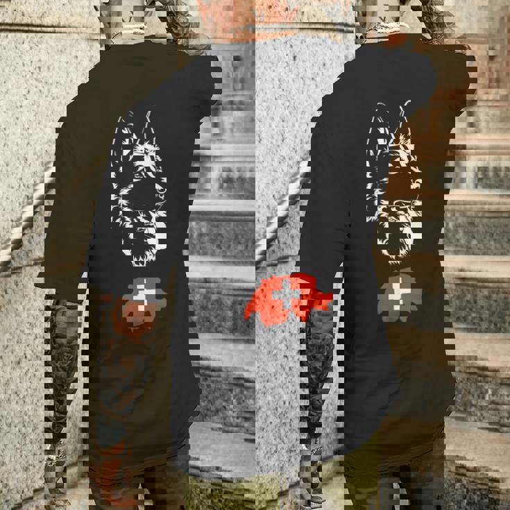 ホワイトスイスシェパード メンズTシャツ バックプリント 彼への贈り物