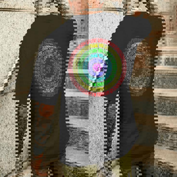 ホ・オポノポノの祈りの言葉クラウドアート メンズTシャツ バックプリント 彼への贈り物