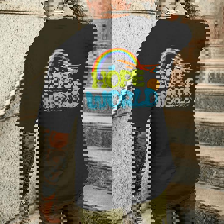 ホープレインボーワールド メンズTシャツ バックプリント 彼への贈り物