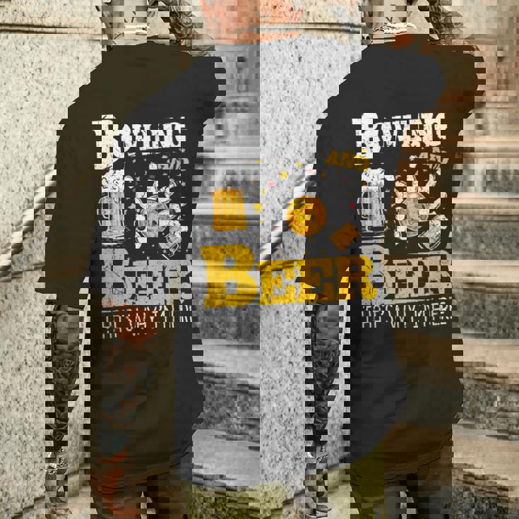 ボウリングビール だからここにいるボウラー メンズTシャツ バックプリント 彼への贈り物