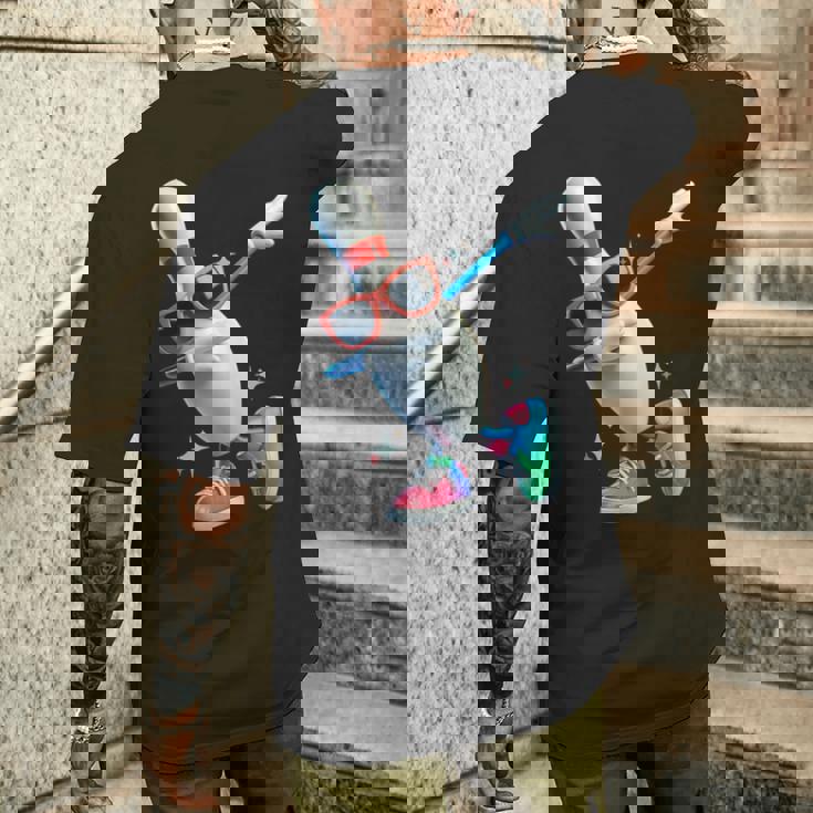 ボウリングピン ダビングサングラス ボウラープレイヤー キッズ メンズ レディース メンズTシャツ バックプリント 彼への贈り物