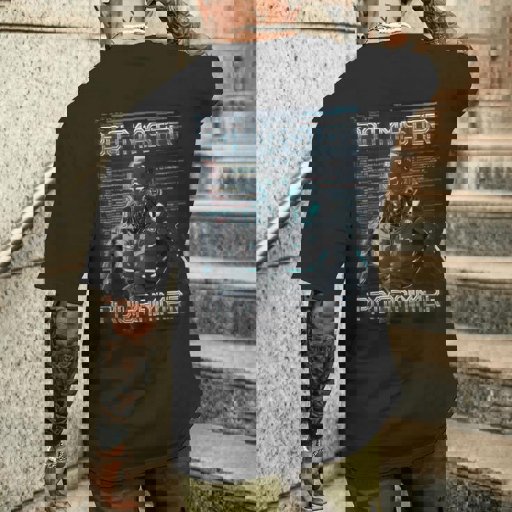 ボットマスタープログラマーaiロボット メンズTシャツ バックプリント 彼への贈り物