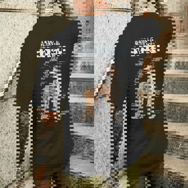 ボルゾイの解剖学 メンズTシャツ バックプリント 彼への贈り物