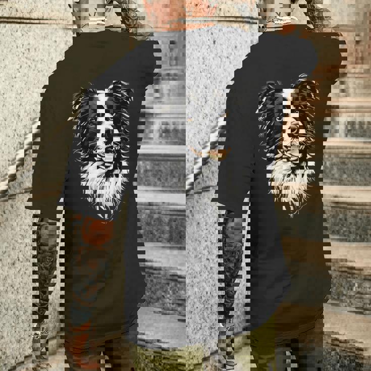 ボーダーコリー モチーフ 犬好き 子犬 かわいい ボーダーコリー メンズTシャツ バックプリント 彼への贈り物