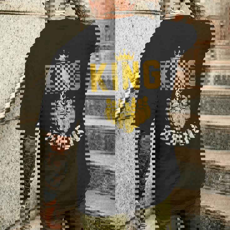 ボーリングチーム衣装 キングオブボウリング おもしろボーリング メンズTシャツ バックプリント 彼への贈り物