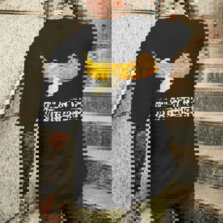 ボールパイソン ささやき蛇 爬虫類 爬虫類 バナナ メンズTシャツ バックプリント 彼への贈り物