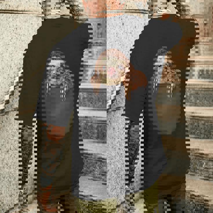 ポケット ナマケモノ メンズTシャツ バックプリント 彼への贈り物