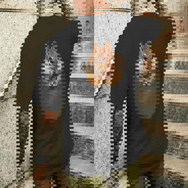 ポケット リス メンズTシャツ バックプリント 彼への贈り物