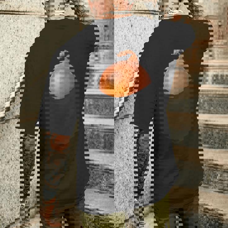 ポケットに入った玉ねぎ、胸に面白い玉ねぎ。 メンズTシャツ バックプリント 彼への贈り物