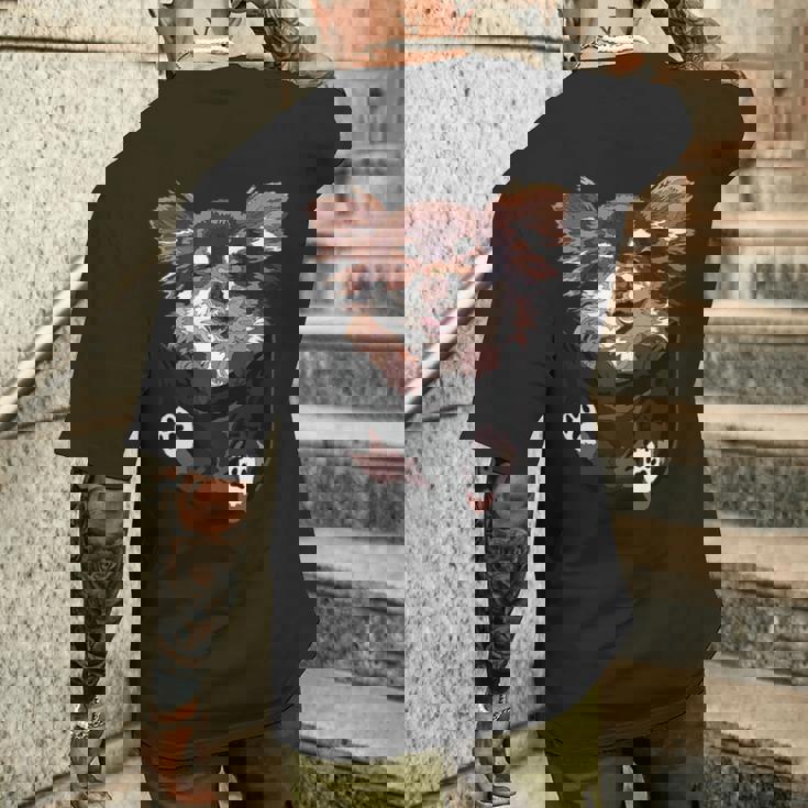 ポケットの中のチワワ 面白い チワワ 長髪 犬好き メンズTシャツ バックプリント 彼への贈り物