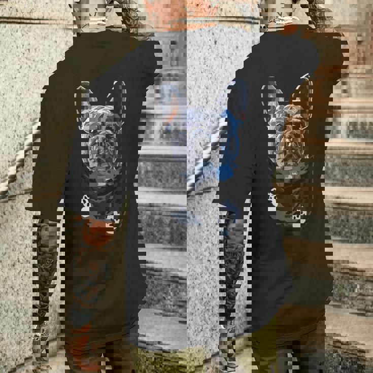 ポケットの中の面白いフレンチフレンチ犬好きフレンチブルドッグ メンズTシャツ バックプリント 彼への贈り物