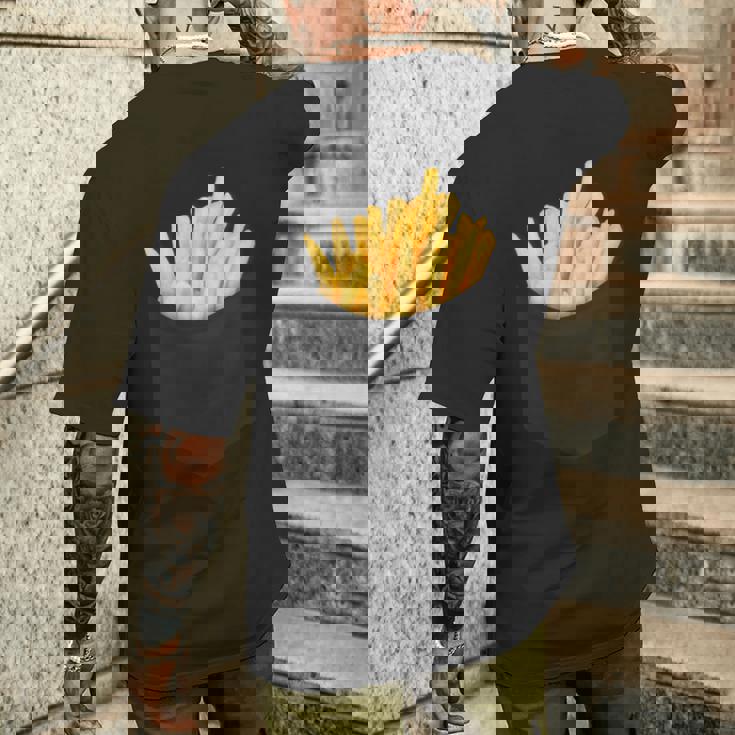 ポケットフライドポテト 胸にチップス フライドポテト メンズTシャツ バックプリント 彼への贈り物