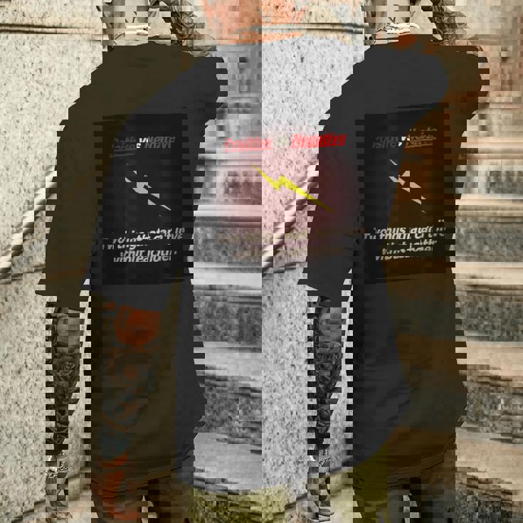 ポジティブ対ネガティブ メンズTシャツ バックプリント 彼への贈り物