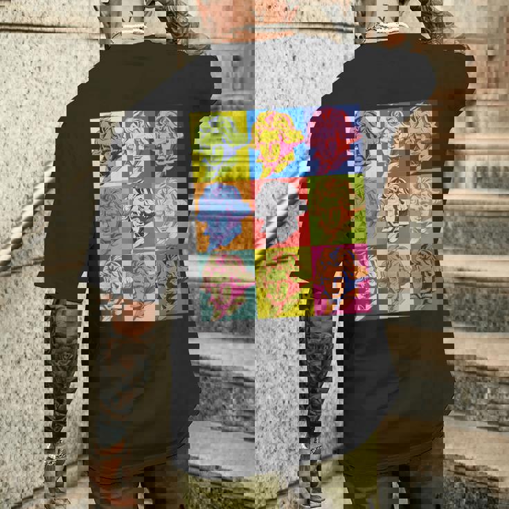 ポップアートクラシック音楽 音楽家 ベートーヴェン ヴァイオリン ピアノ チェロ 練習 音楽好き おもしろ デザイン メンズTシャツ バックプリント 彼への贈り物