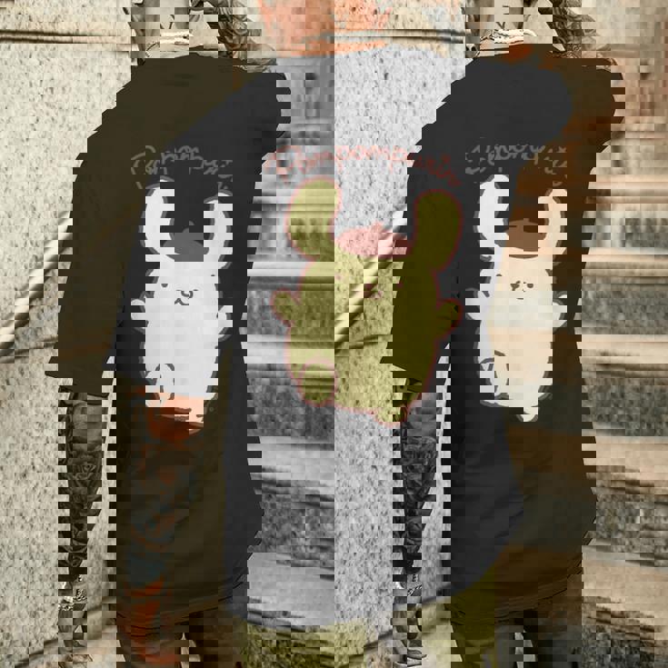 ポムポムプリン ジャンプ ダークカラー メンズTシャツ バックプリント 彼への贈り物